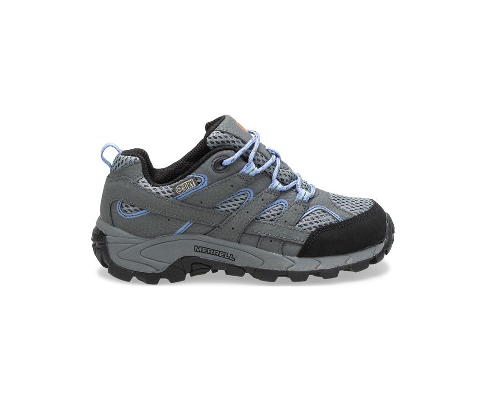 Buty Trekkingowe Merrell Dziecięce Szare - Moab 2 Niskie Lace Waterproof Sneaker - 850421-AHX